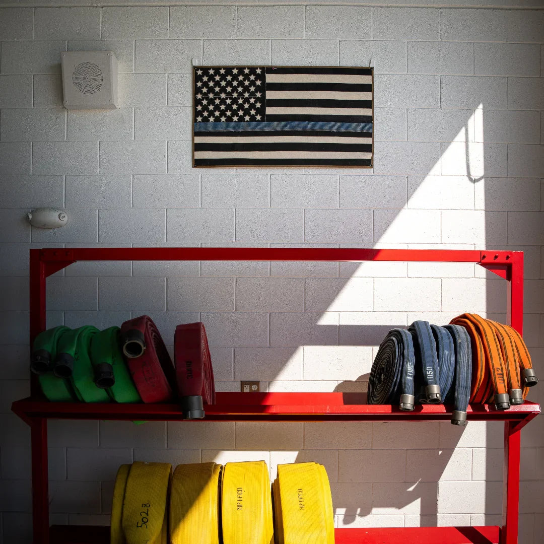 Thin Blue Line Fire Hose American Flag