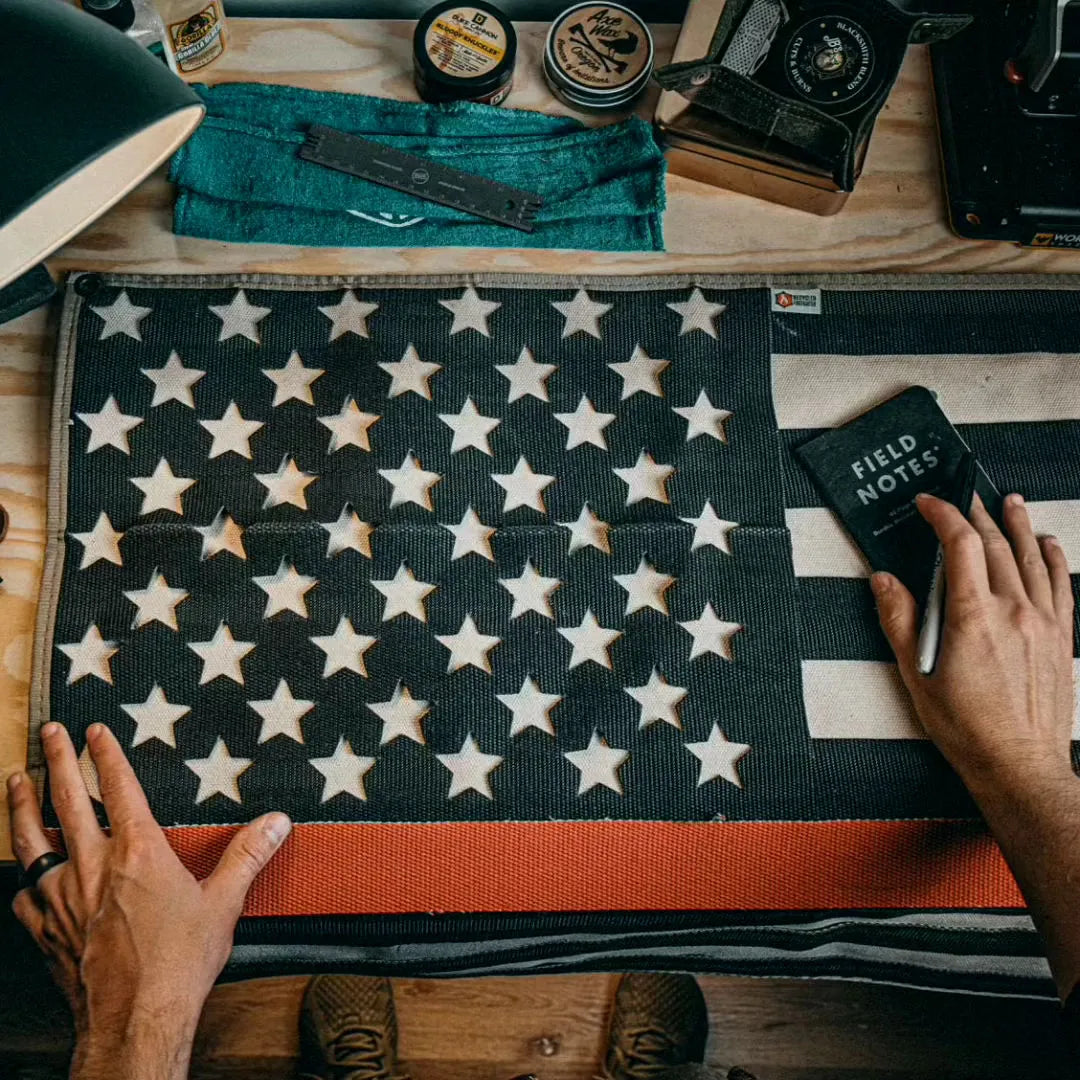 Firefighter Tribute Flag – Thin Red Line (Made from Real Fire Hose)